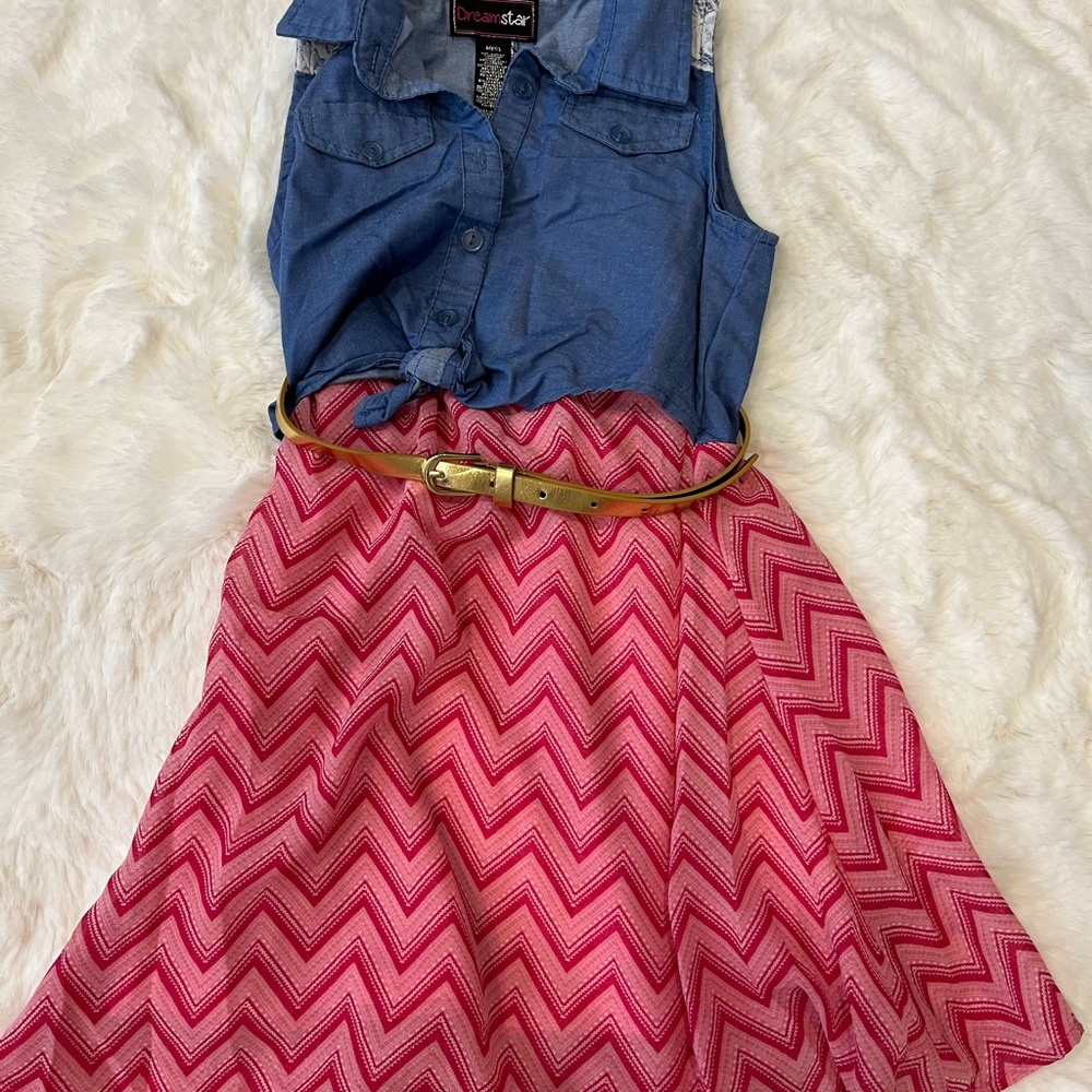 Blueberi Boulevard Pink and Blue Kids Dress